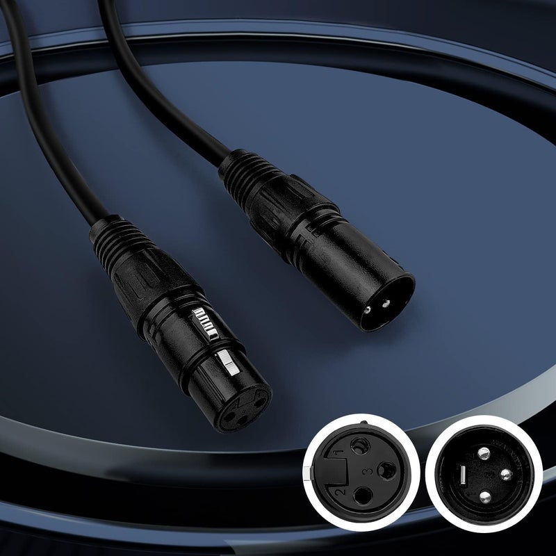 Czgor DMX Cable 10 ft, 4 Pack Flexible 3 Pin XLR Male to Female Cable Wire for Stage Lighting Signal XLR Connection Stage Light Wire for Par Light Moving Head Spotlight Input & Output - Image 5